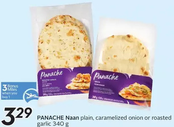 Sobeys Panache naan plain, caramelized onion or roasted garlic offer