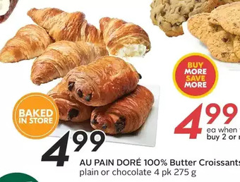 Sobeys Au pain doré 100% butter croissants offer