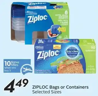Sobeys Ziploc bags or containers offer