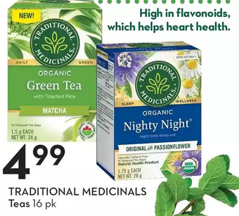 Sobeys Traditional medicinals teas offer