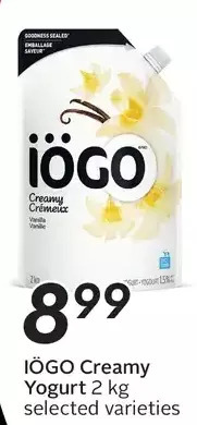 Sobeys Iögo creamy yogurt offer
