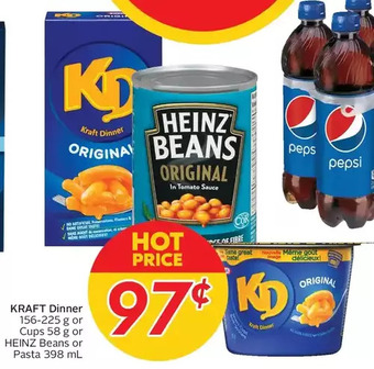 Sobeys Kraft dinner or cups or heinz beans or pasta offer