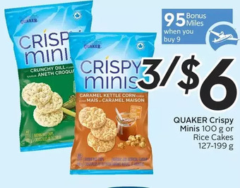 Sobeys Quaker crispy minis or rice cakes offer