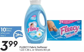 Sobeys Fleecy fabric softener or sheets offer