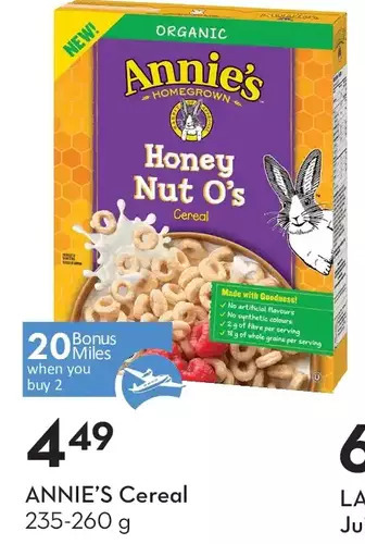 Sobeys Annie's cereal offer