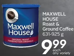 Sobeys Maxwell house roast & ground coffee offer