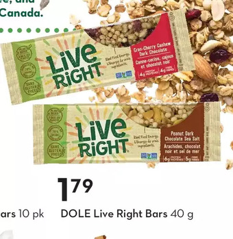 Sobeys Dole live right bars offer