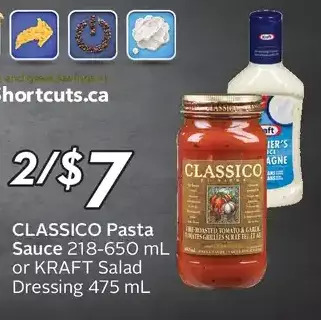 Sobeys Classico pasta sauce or kraft salad dressing offer