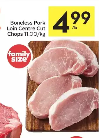 Foodland Boneless pork loin centre cut chops offer