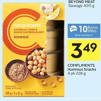 Foodland Compliments hummus snacks offer