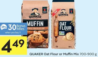 Foodland Quaker oat flour or muffin mix offer