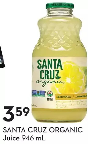 Sobeys Santa cruz organic juice offer