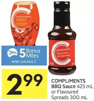 Foodland Compliments bbq sauce or flavoured spreads offer