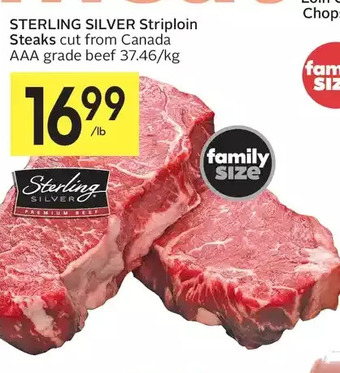 Foodland Sterling silver striploin steaks offer