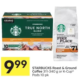 Foodland Starbucks roast & ground coffee or k-cup pods offer