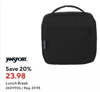 Staples Jansport lunch break offer