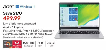 Staples Acer aspire 5 laptop offer