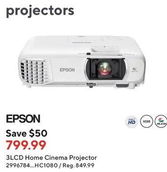 Staples Epson 3lcd home cinema projector offer