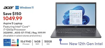 Staples Acer aspire 5 laptop offer