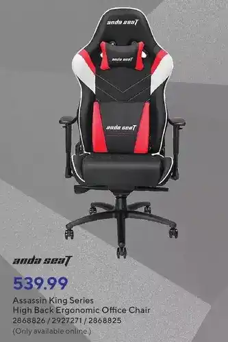 Staples Assassin king series high back ergonomic office chair offer