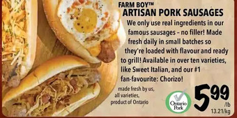 Farm Boy Farm boy artisan pork sausages offer