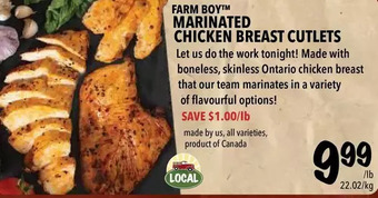 Farm Boy Farm boy marinated chicken breast cutlets offer