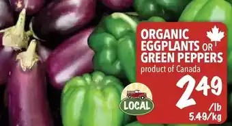 Farm Boy Organic eggplants or green peppers offer