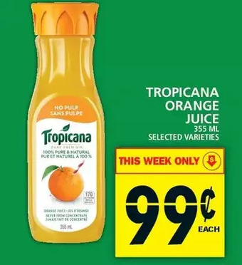 Food Basics Tropicana orange juice offer