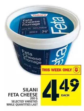 Food Basics Silani feta cheese offer