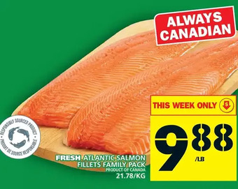 Food Basics Fresh atlantic salmon fillets family pack offer
