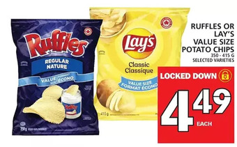 Food Basics Ruffles or lay's value size potato chips offer