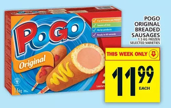 Food Basics Pogo original breaded sausages offer