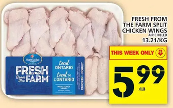 Food Basics Fresh from the farm split chicken wings offer