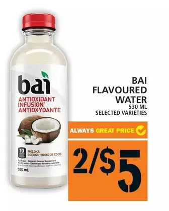 Food Basics Bai flavoured water offer