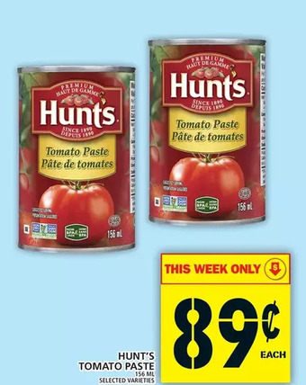 Food Basics Hunt's tomato paste offer