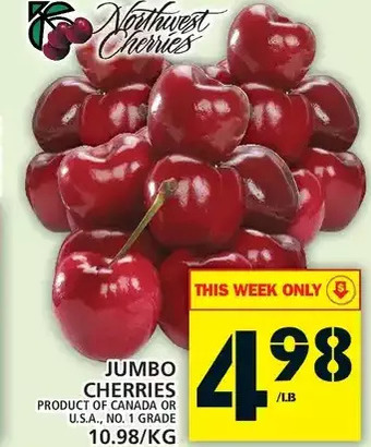 Food Basics Jumbo cherries offer