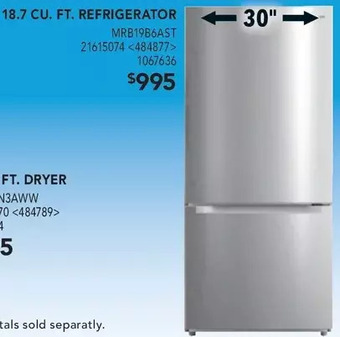 Lowe's Midea 18.7 cu. ft. refrigerator offer
