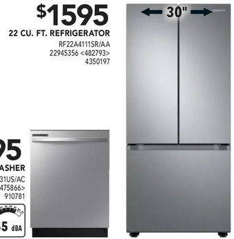 Lowe's Samsung 22 cu. ft. refrigerator offer
