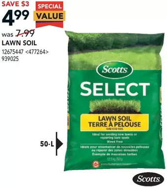 RONA Scotts lawn soil offer