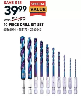 RONA 10-piece drill bit set offer