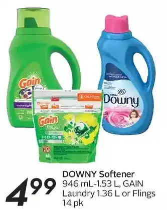 Sobeys Urban Fresh Downy softener, gain laundry or flings offer