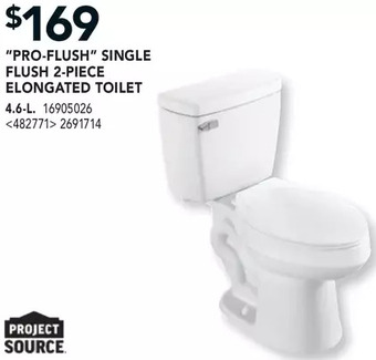 RONA "pro-flush" single flush 2-piece elongated toilet offer