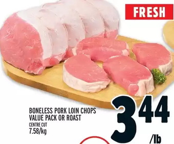 Metro Boneless pork loin chops value pack or roast offer
