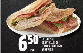 Metro Fresh 2 go great club or italian panuozzo sandwich offer