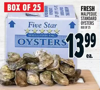 Metro Fresh malpeque standard oysters offer
