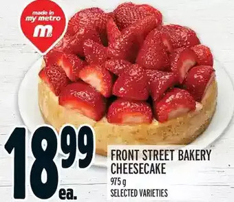 Metro Front street bakery cheesecake offer