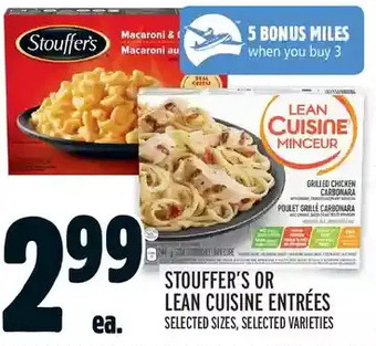 Metro Stouffer's or lean cuisine entrées offer