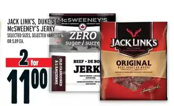 Metro Jack link's, duke's or mcsweeney's jerky offer
