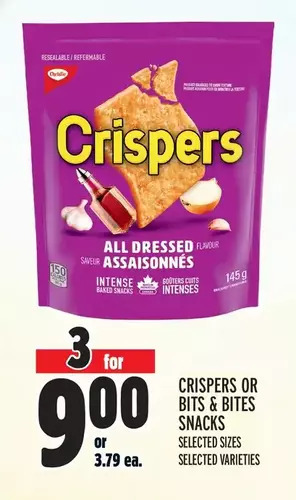 Metro Crispers or bits & bites snacks offer