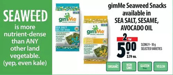 Metro Gimme seaweed snacks offer